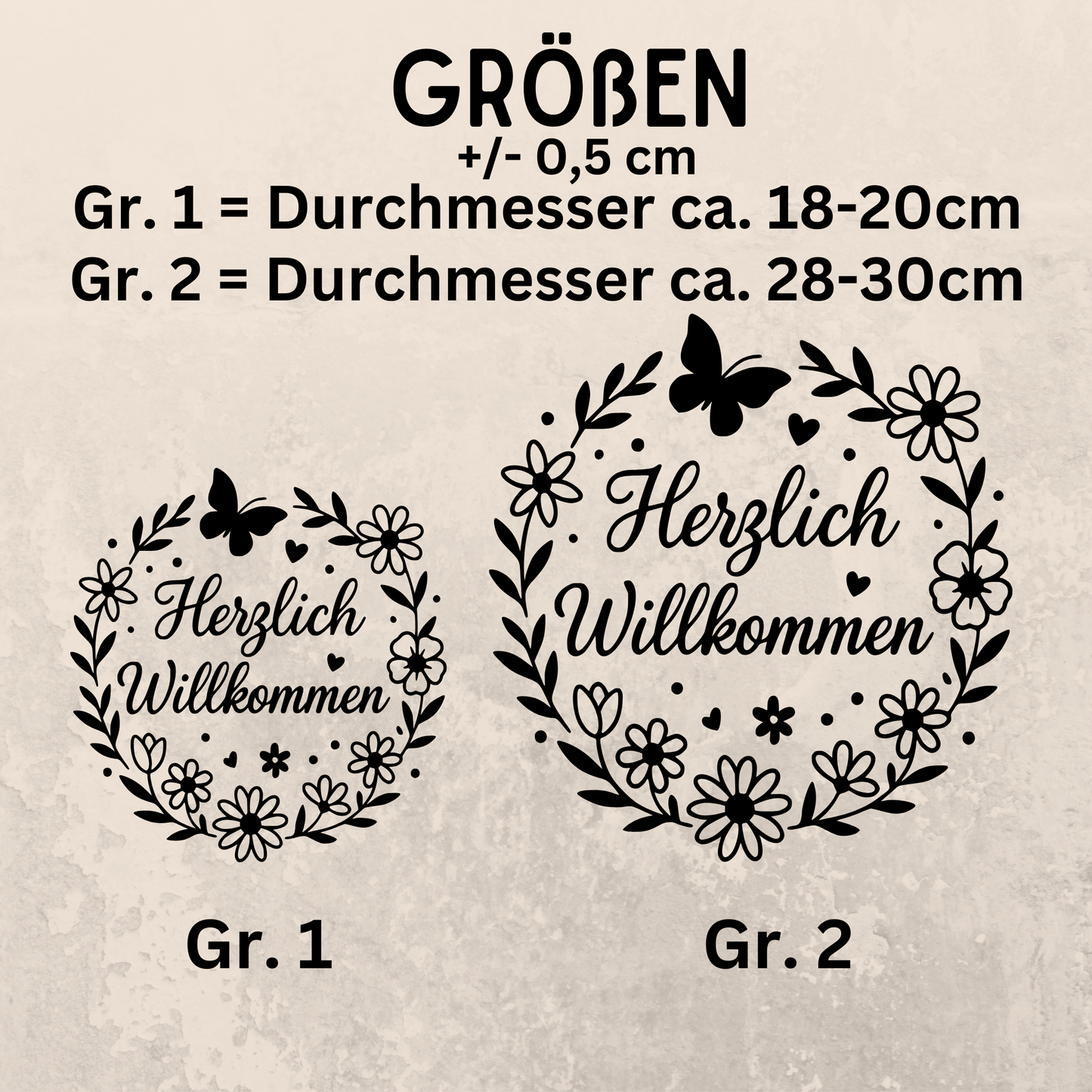 Fensterbild Herzlich Willkommen Blumen Begrüßung Aufkleber