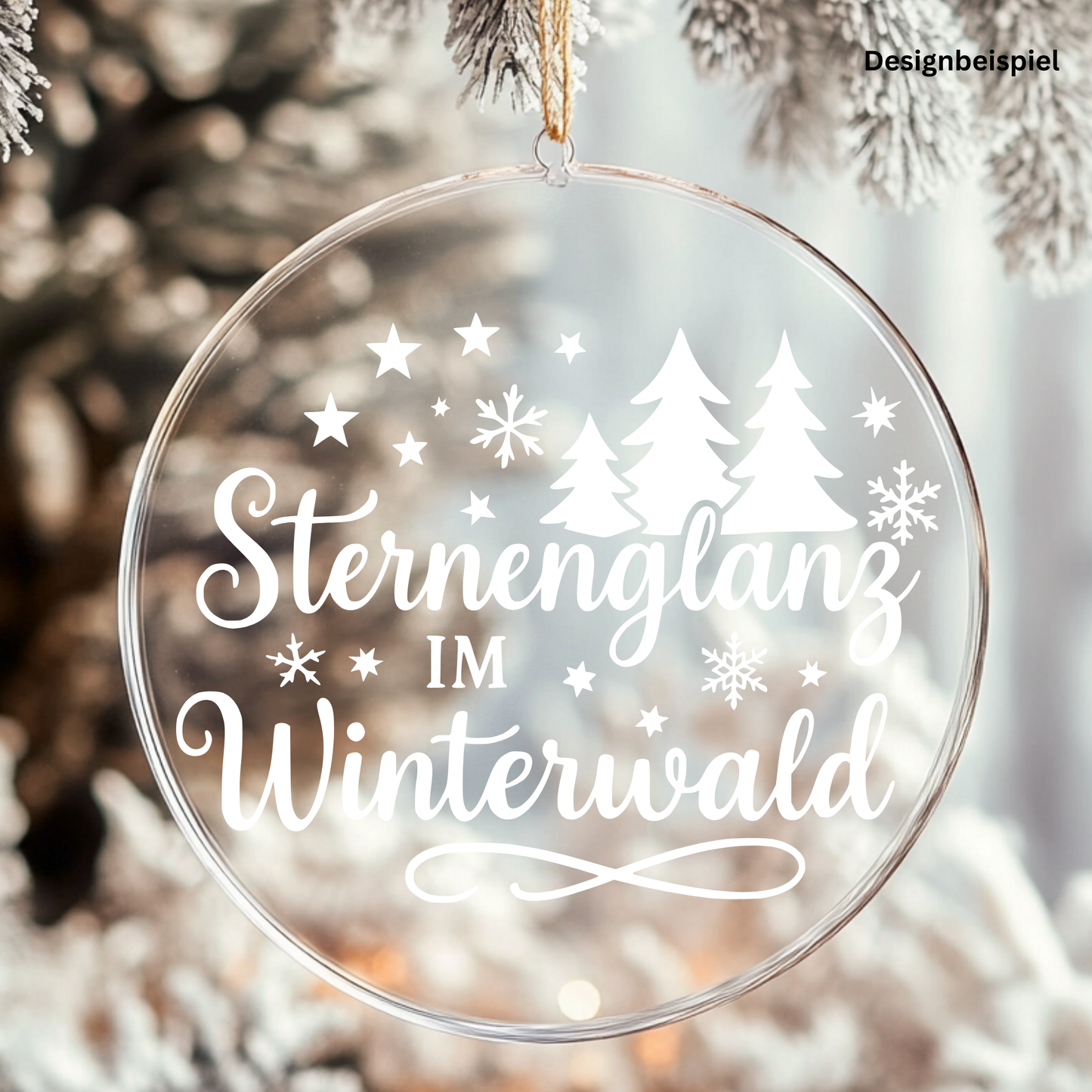 Fensterbild Sternenglanz im Winterwald | Deko für Weihnachten und Advent Aufkleber| Exklusiv Design