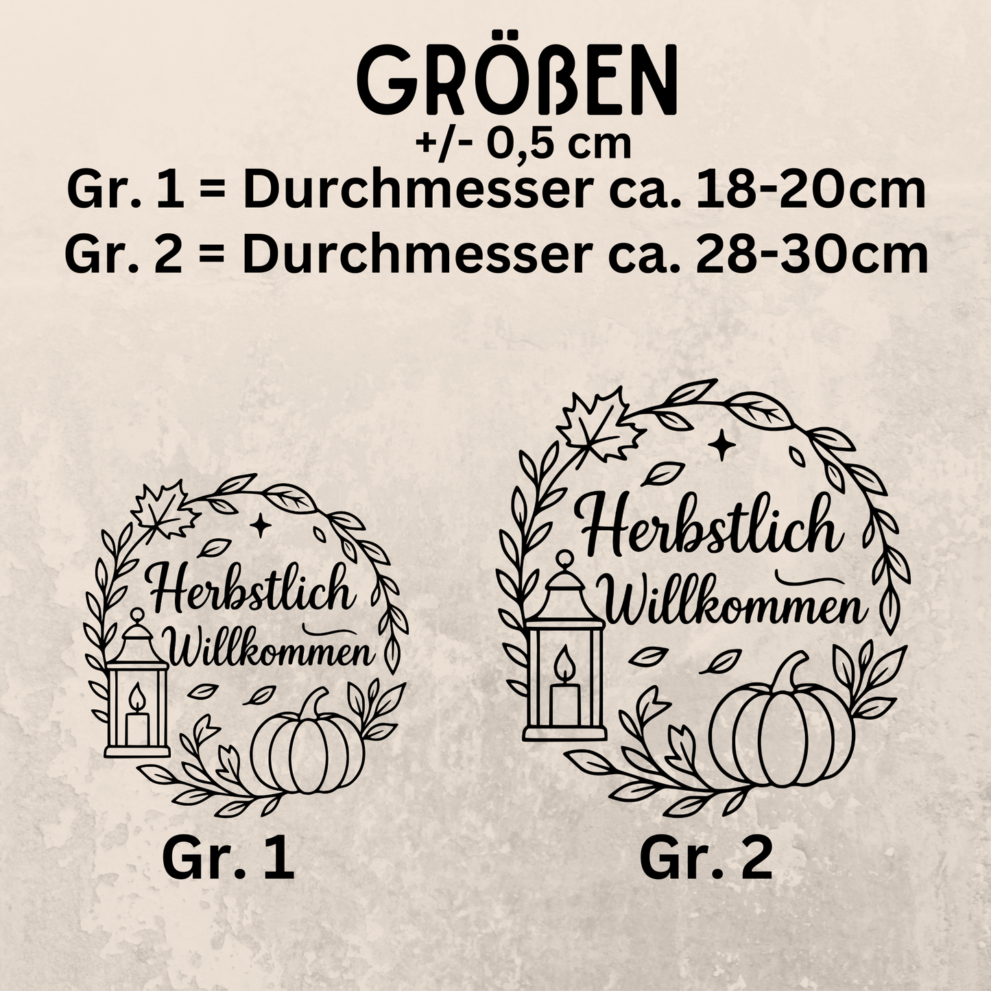 Fensterbild Kranz herbstlich Willkommen , Herbstlicher Aufkleber