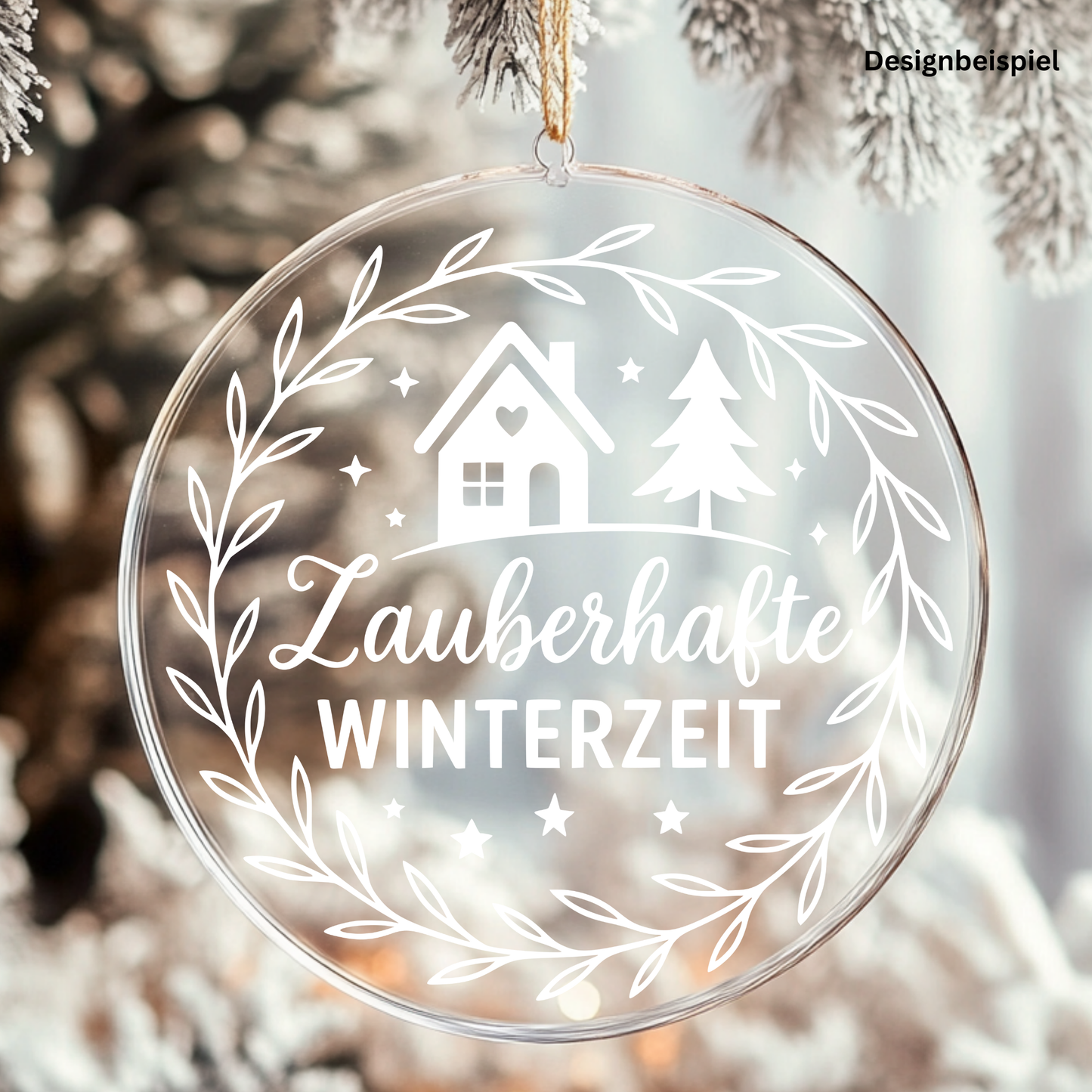 Fensterbild Winterdekoration Sticker Zauberhafte Winterzeit