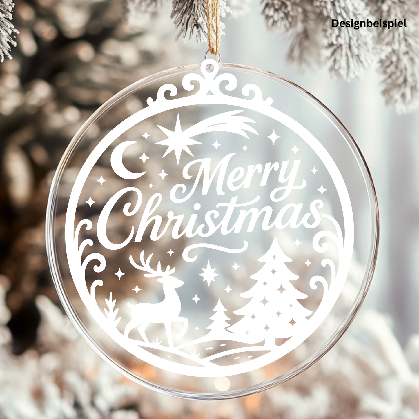 Fensterbild merry christmas| Deko für Weihnachten und Advent Aufkleber| Exklusiv Design