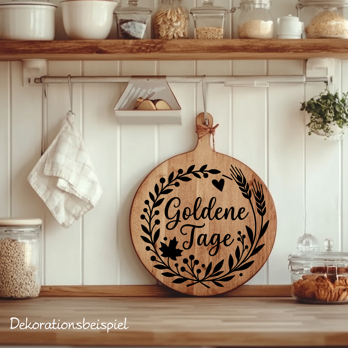 Fensterbild Herbstkranz herbstlicher Aufkleber goldene Tage