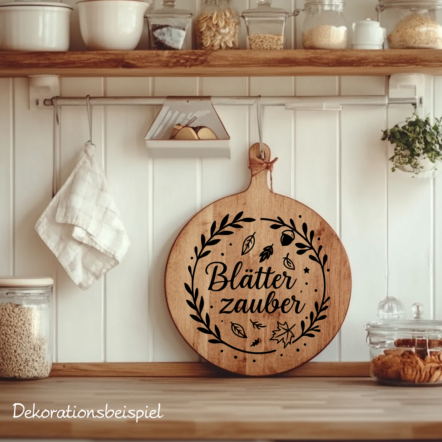 Fensterbild Herbstkranz herbstlicher Aufkleber Blätterzauber