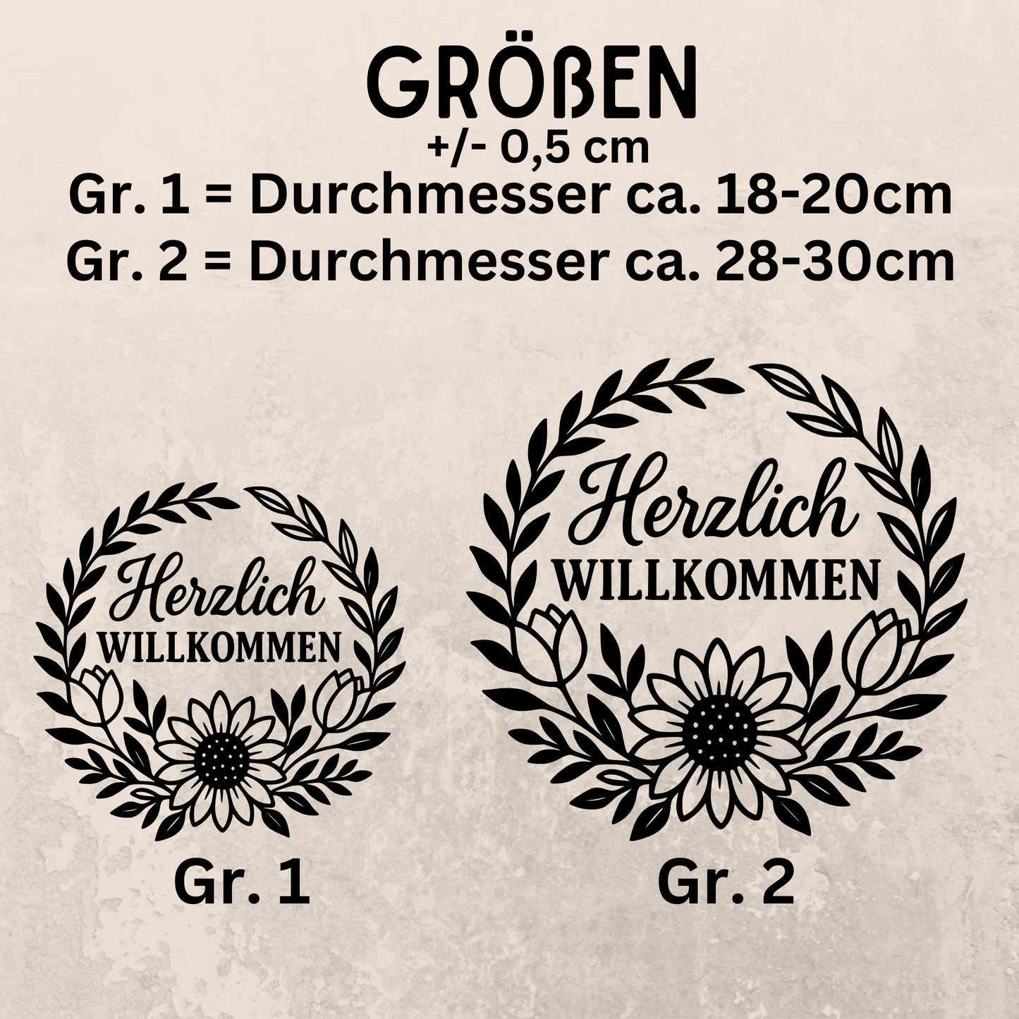 Fensterbild Herzlich Willkommen Sonnenblumen Begrüßung Aufkleber