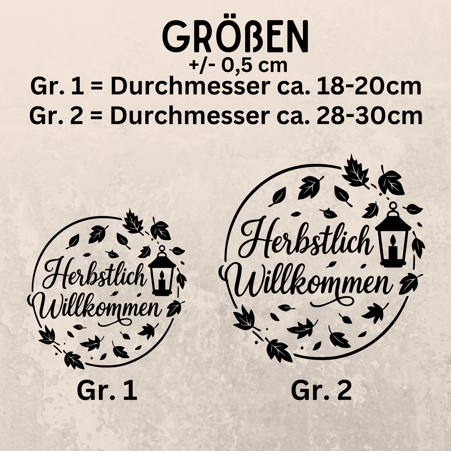 Fensterbild Kranz herbstlich Willkommen , Herbstlicher Aufkleber Herbstlaub