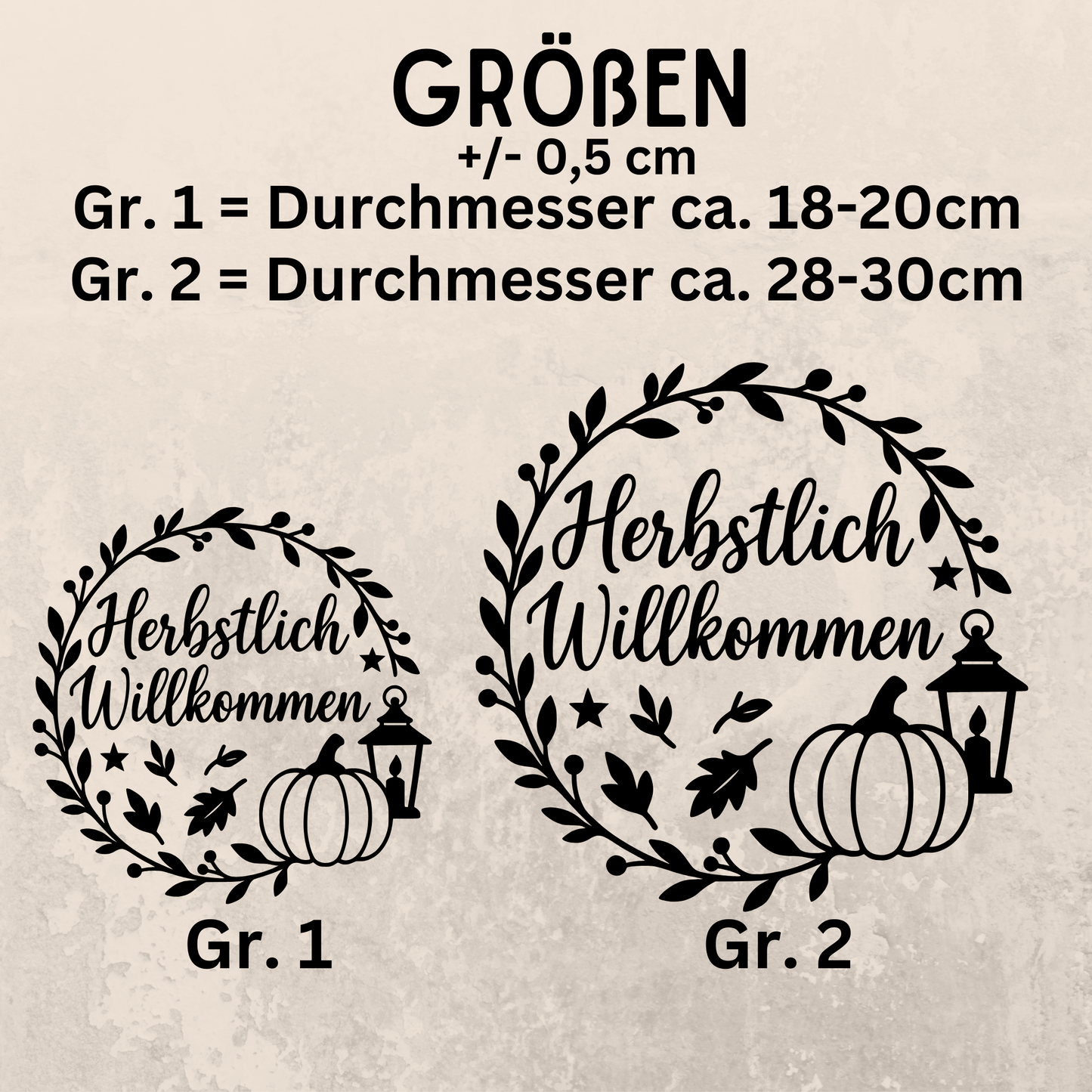 Fensterbild Kranz herbstlich Willkommen , Herbstlicher Aufkleber exkl.