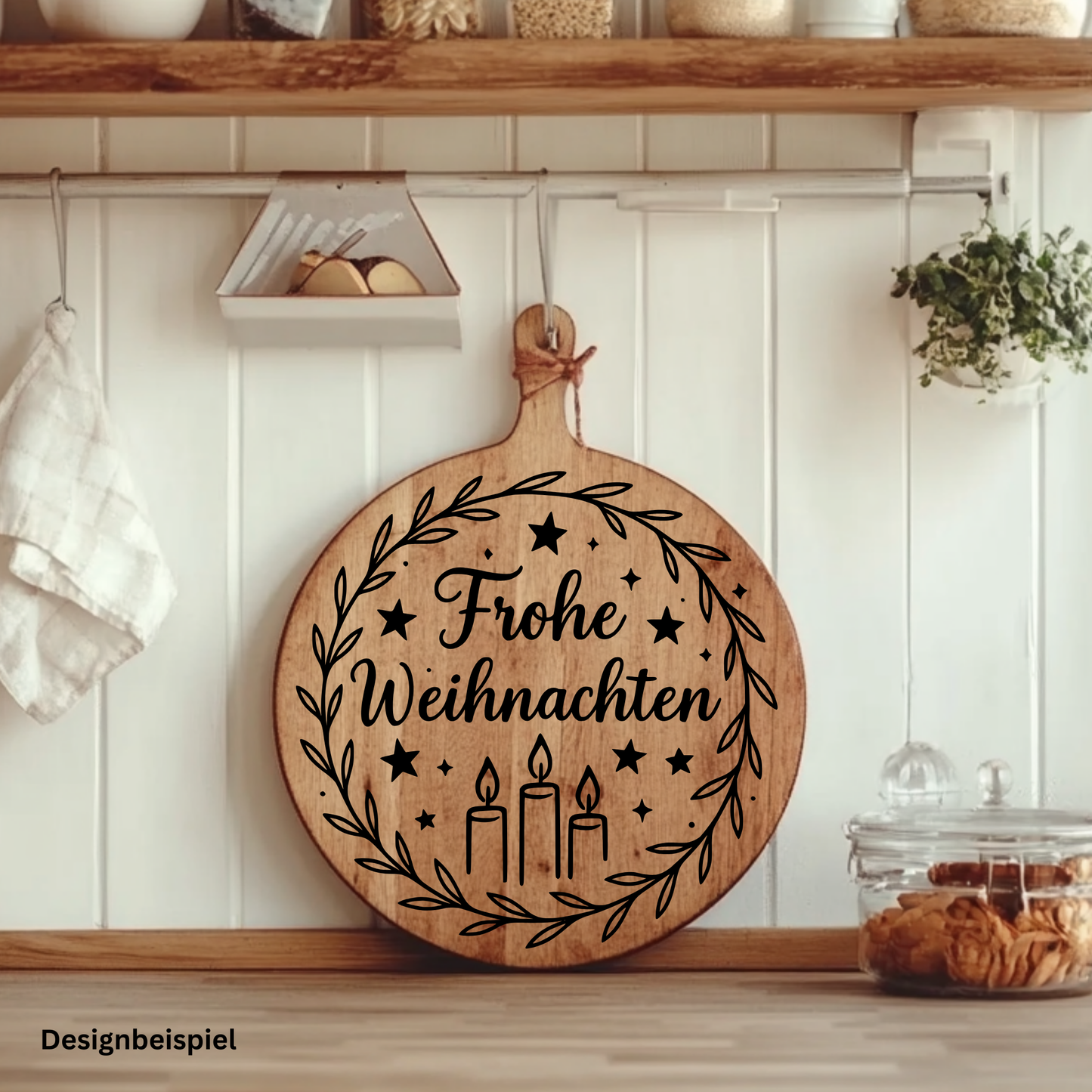 Fensterbild Weihnachtsaufkleber Frohe Weihnachten Kranz Kerzen