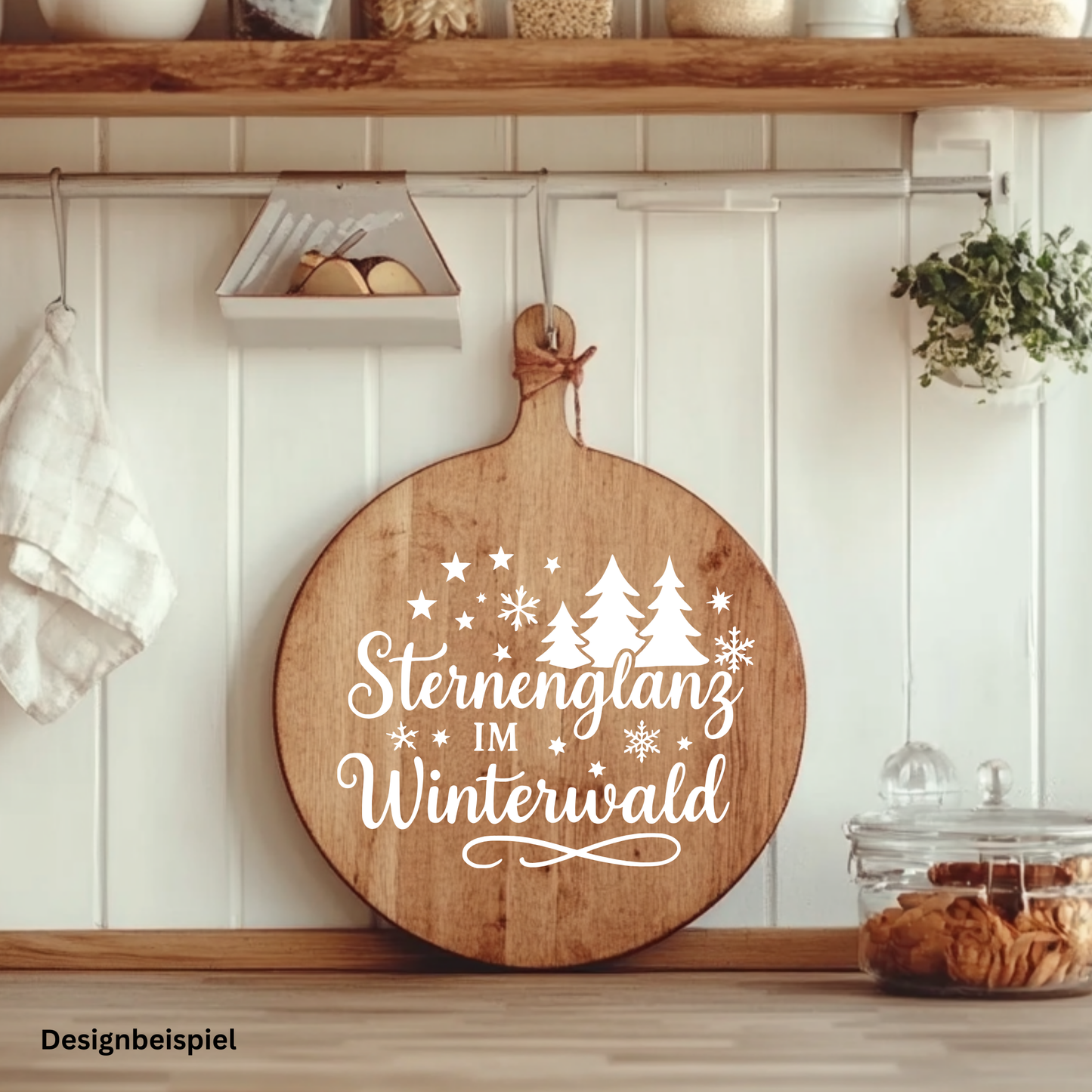 Fensterbild Sternenglanz im Winterwald | Deko für Weihnachten und Advent Aufkleber| Exklusiv Design