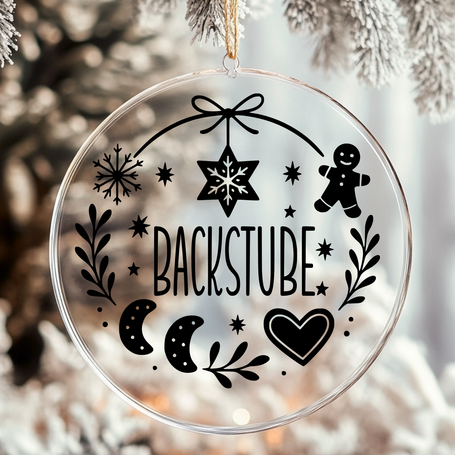Fensterbild Sticker Weihnachten Backstube mit Lebkuchen | Aufkleber| Weihnachtsbäckerei Exklusiv Design