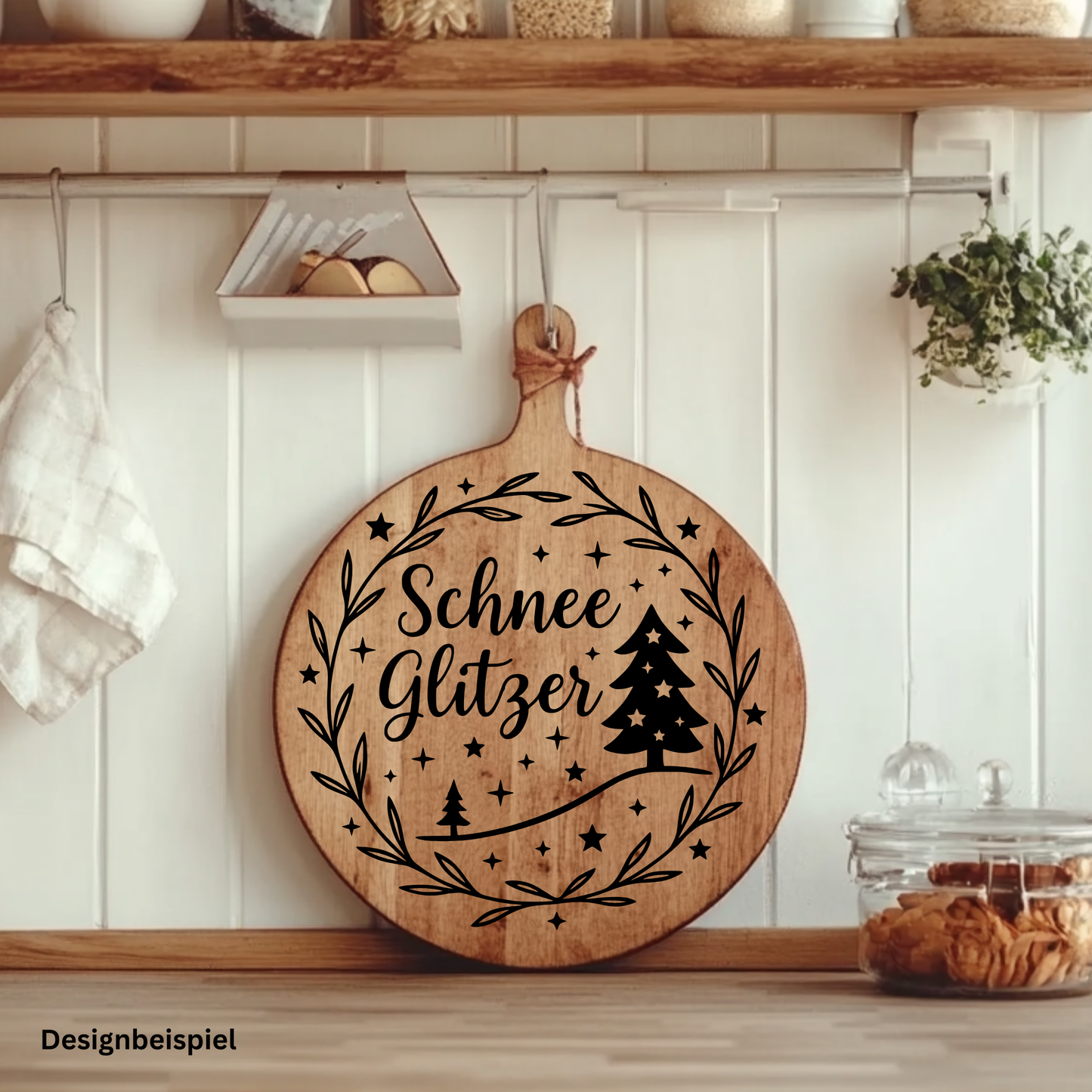 Fensterbild Winterdekoration Sticker Schneeglitzer