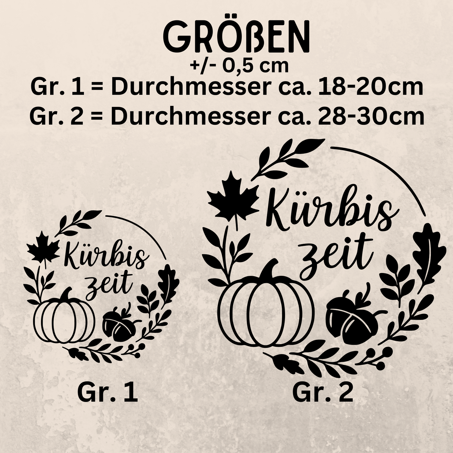 Fensterbild Herbstkranz Vinylaufkleber Kürbiszeit