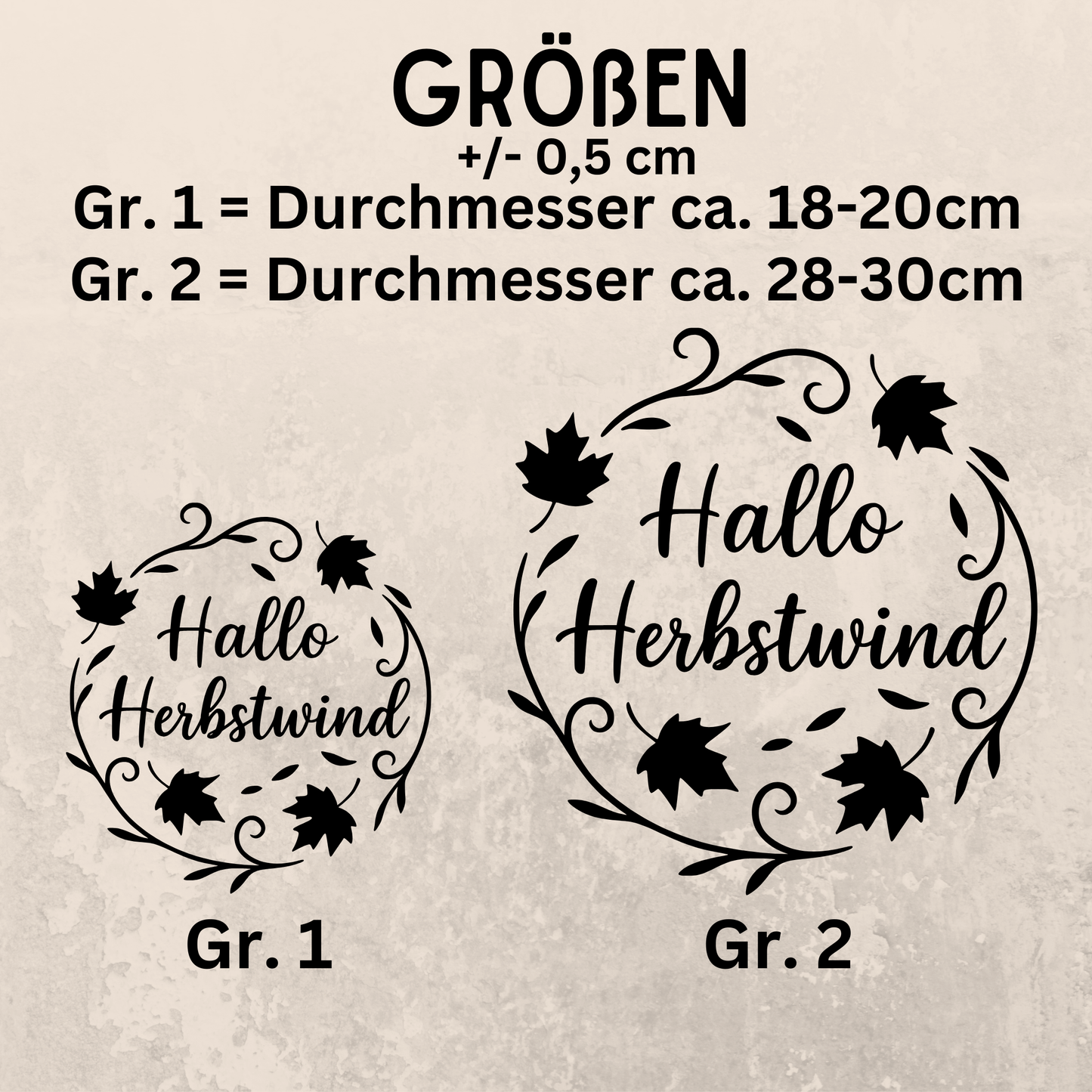 Fensterbild Herbstkranz Hallo Herbst Vinylaufkleber Herbstwind