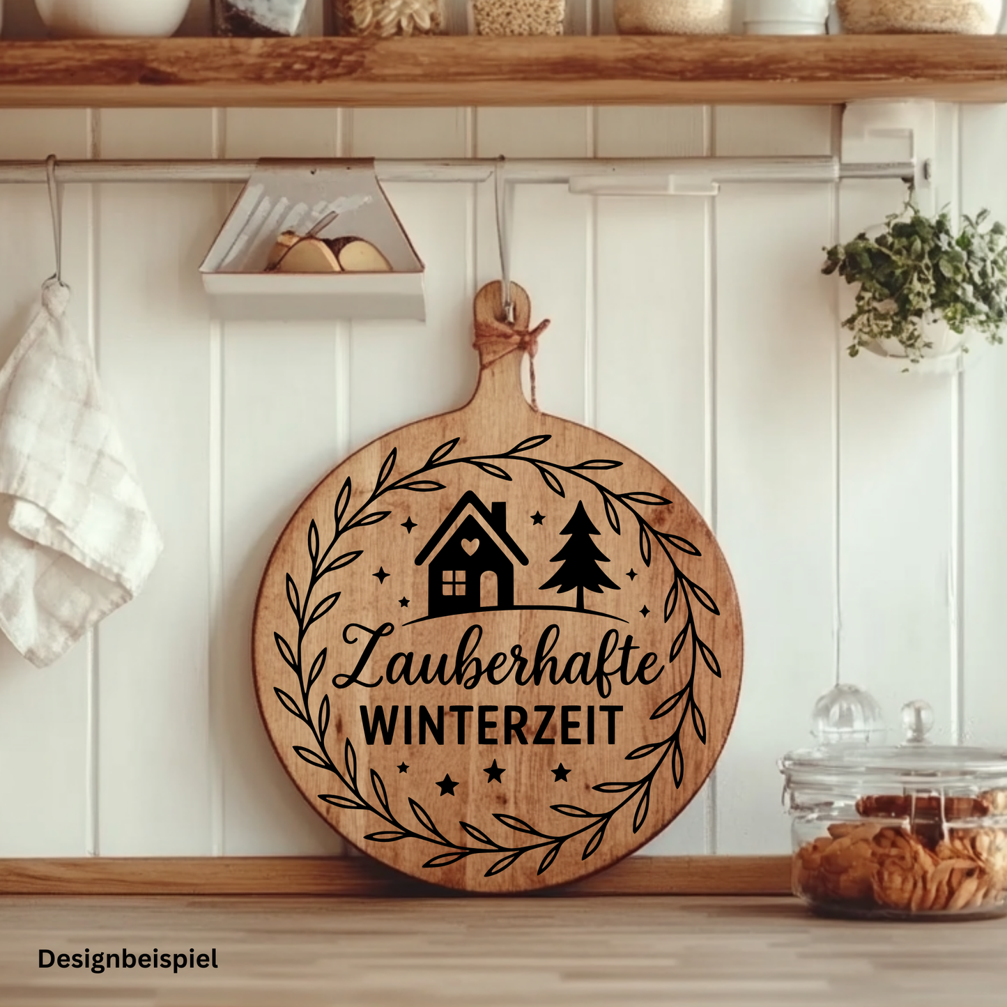 Fensterbild Winterdekoration Sticker Zauberhafte Winterzeit