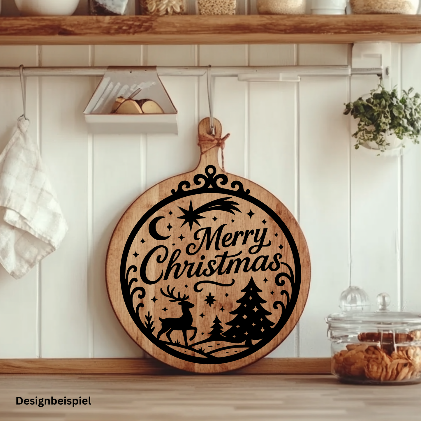 Fensterbild merry christmas| Deko für Weihnachten und Advent Aufkleber| Exklusiv Design
