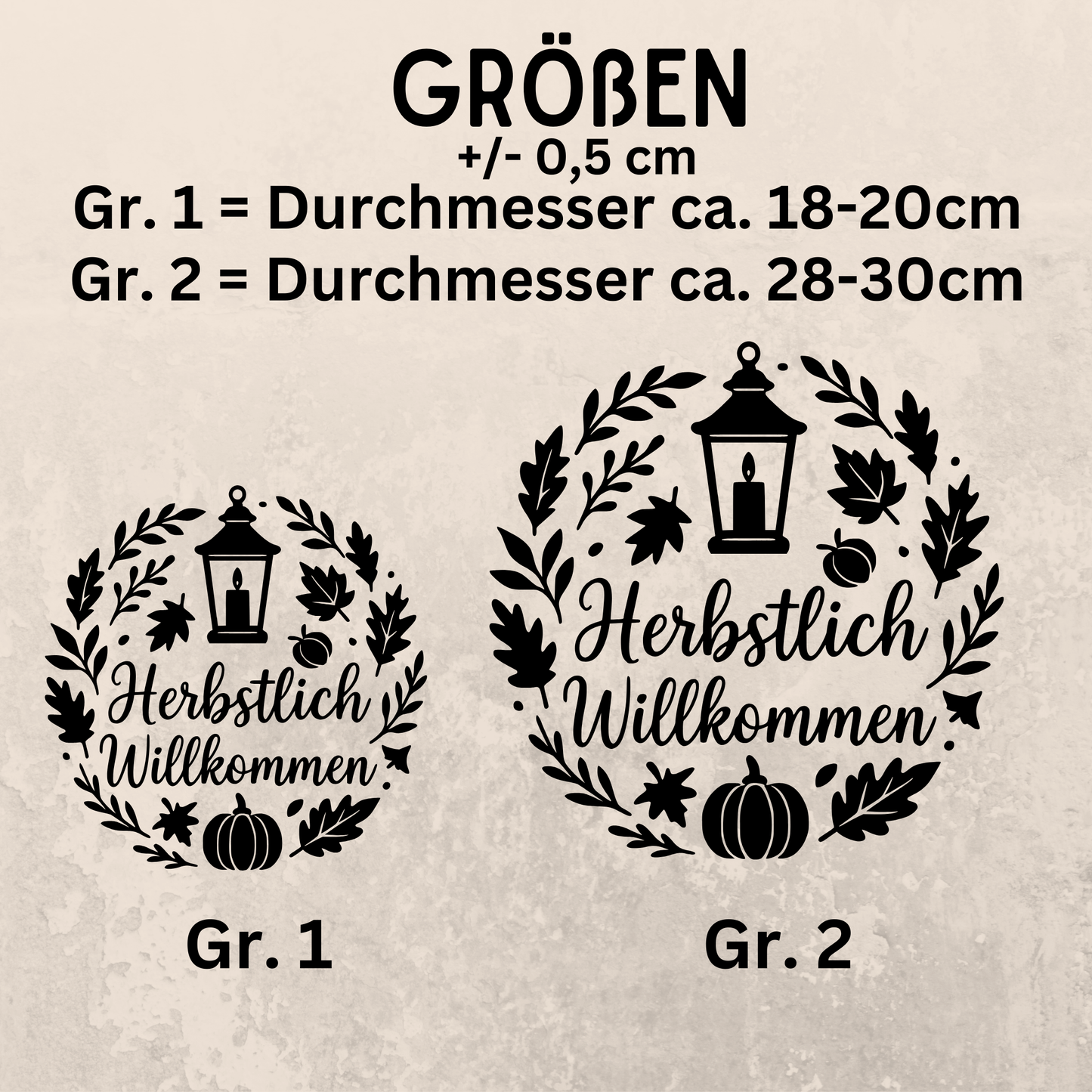 Fensterbild Kranz herbstlich Willkommen , Herbstlicher Aufkleber