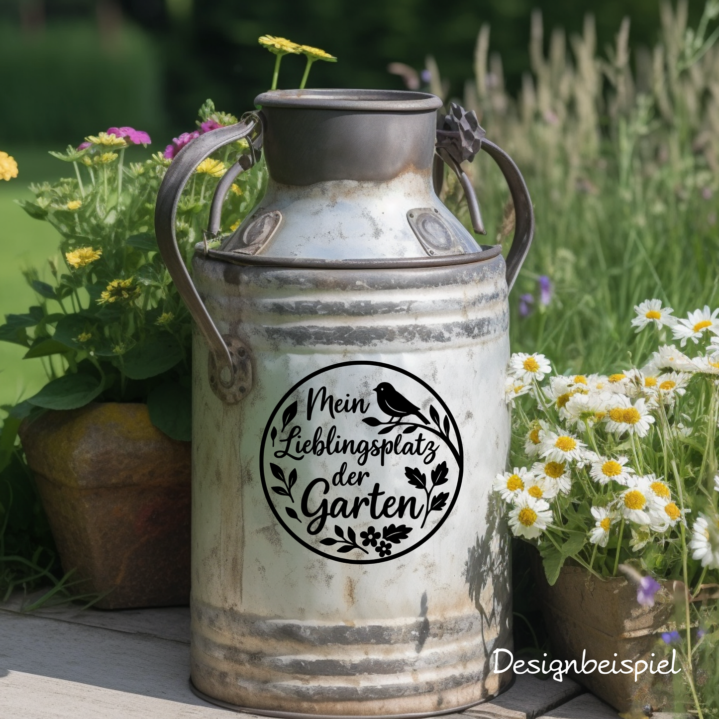 Fensterbild „Lieblingsplatz Garten“ – Vinyl Aufkleber