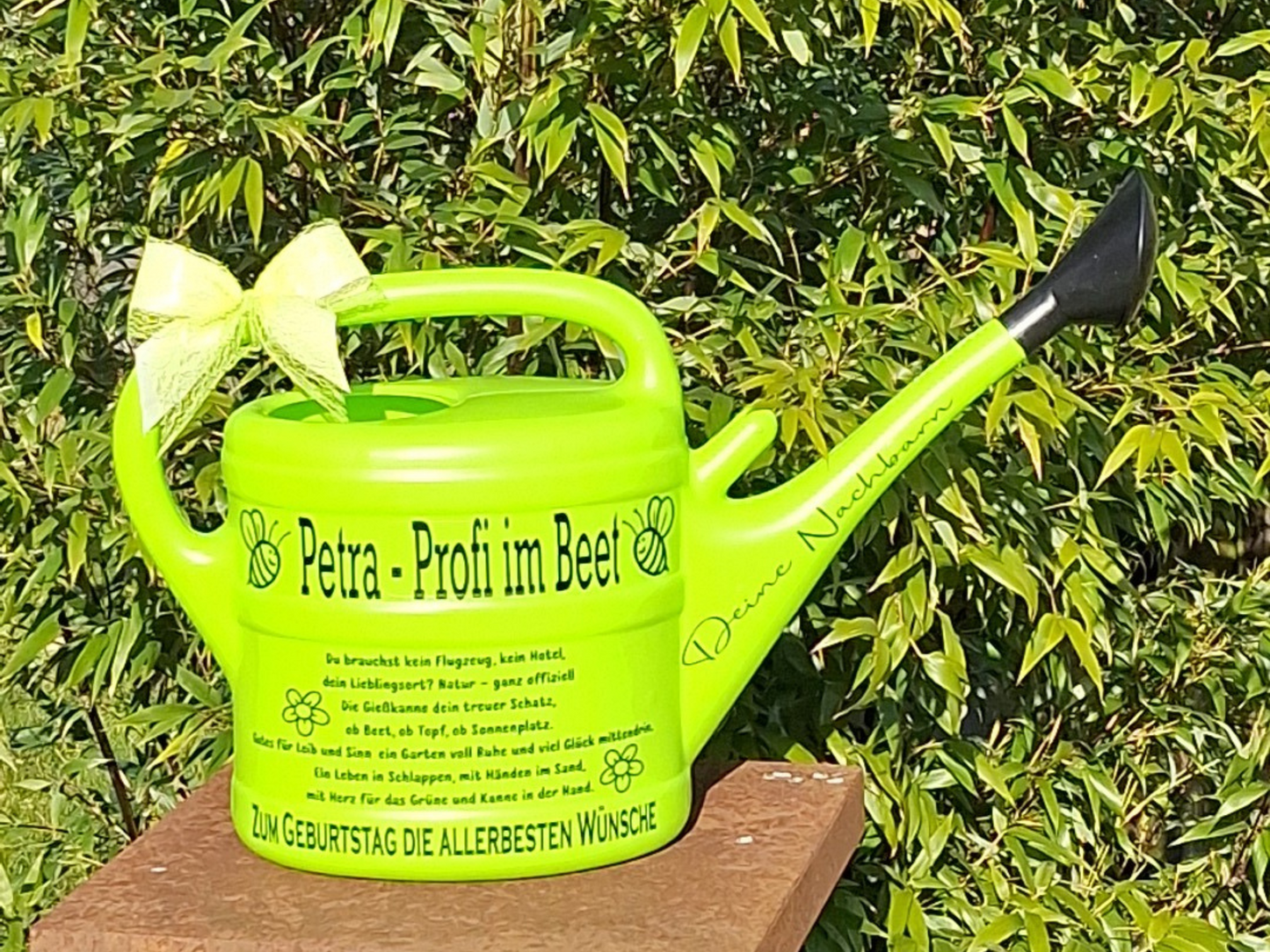 Profi im Beet Garten Geschenk, personalisiertes Geschenk zum Geburtstag, Weihnachten, Ostern, Gießkanne mit Namen für Camper , Natur - und Gartenliebhaber