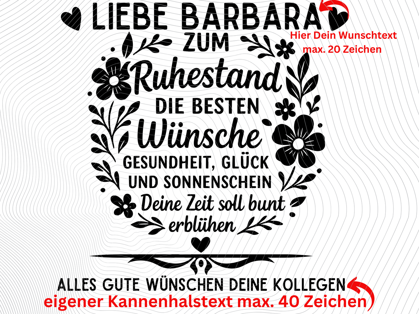Rente Geschenk zum Ruhestand Garten Gießkanne personalisiert mit Namen und Spruch Landhausstil Grün 10 Liter