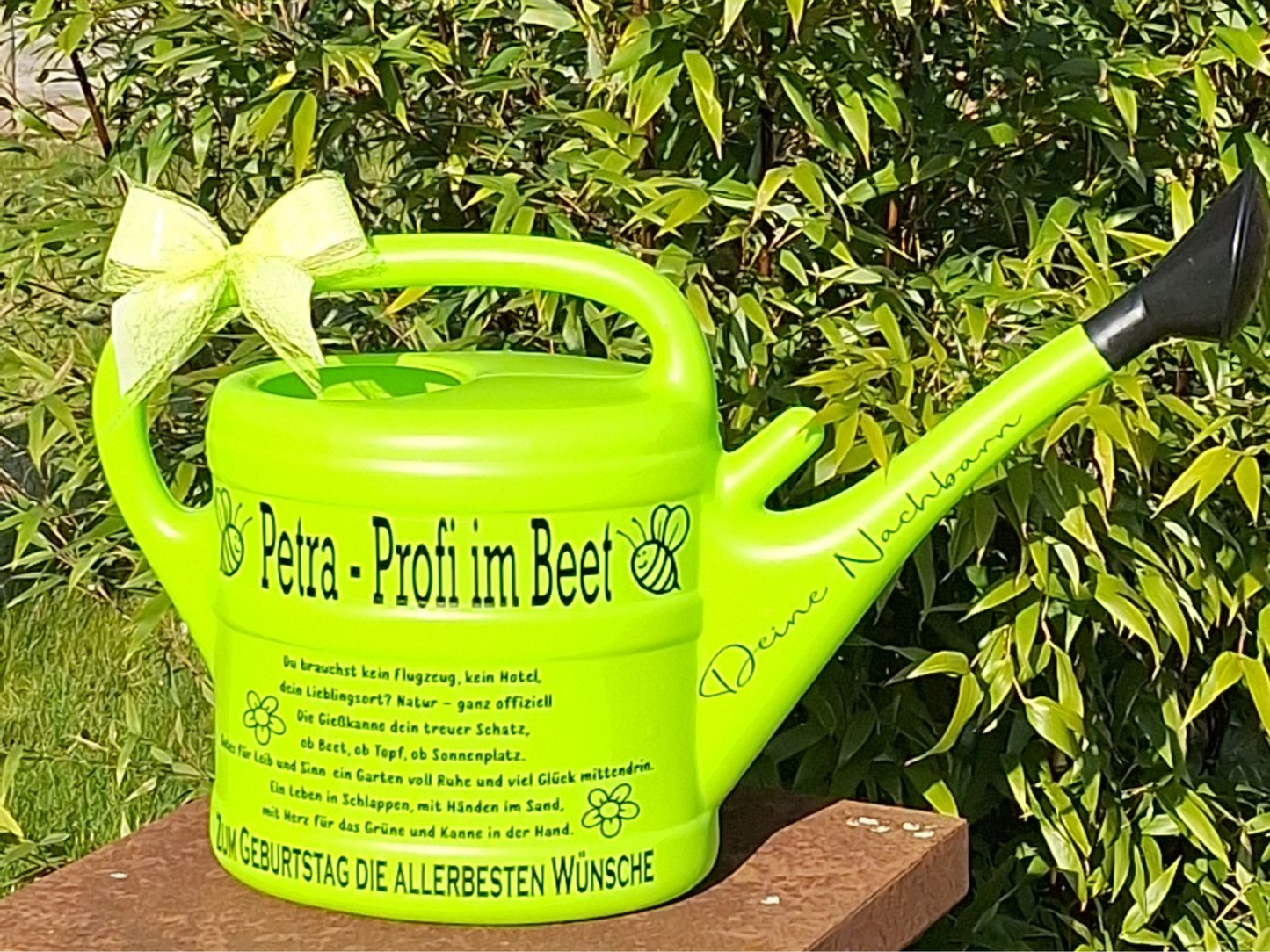 Profi im Beet Garten Geschenk, personalisiertes Geschenk zum Geburtstag, Weihnachten, Ostern, Gießkanne mit Namen für Camper , Natur - und Gartenliebhaber