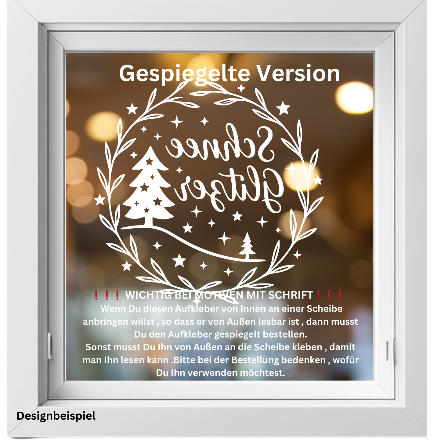 Fensterbild Winterdekoration Sticker Schneeglitzer