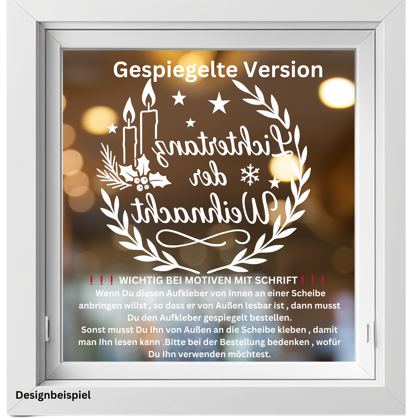 Fensterbild Lichtertanz der Weihnacht | Deko für Weihnachten und Advent Aufkleber| Exklusiv Design