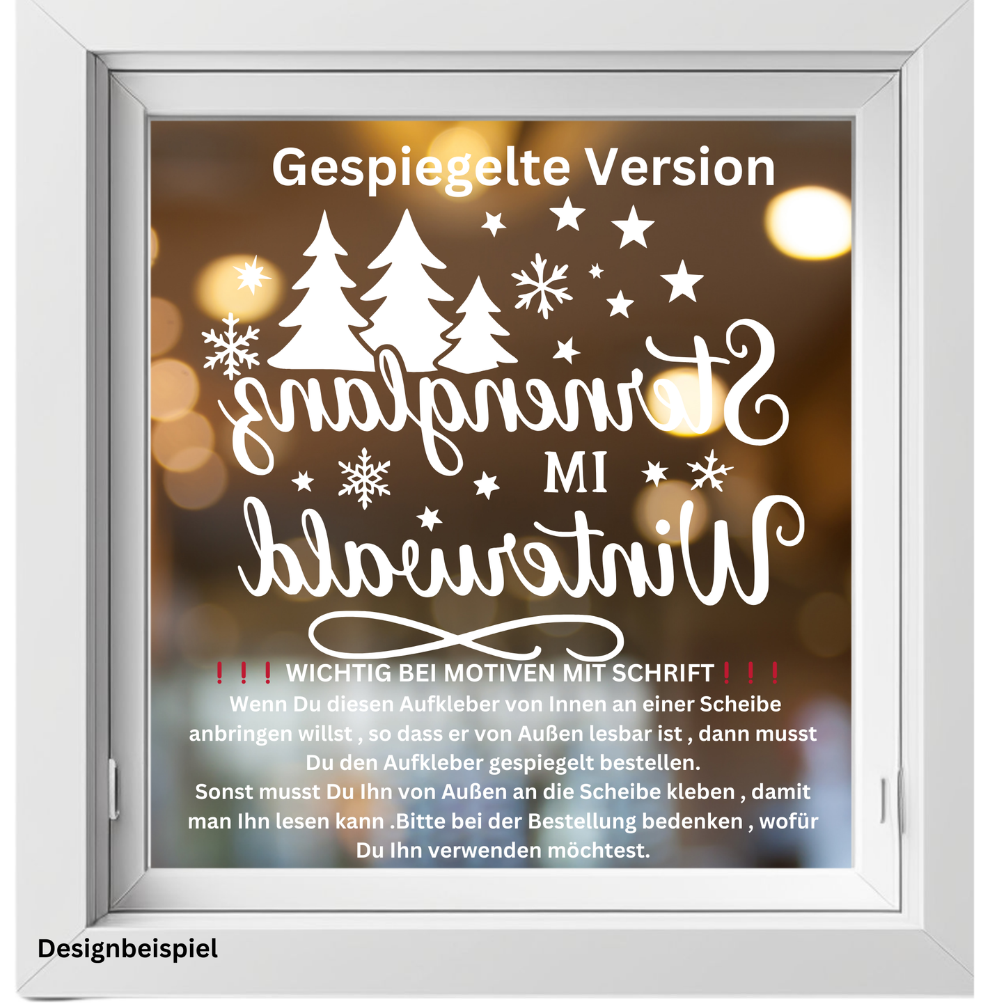 Fensterbild Sternenglanz im Winterwald | Deko für Weihnachten und Advent Aufkleber| Exklusiv Design
