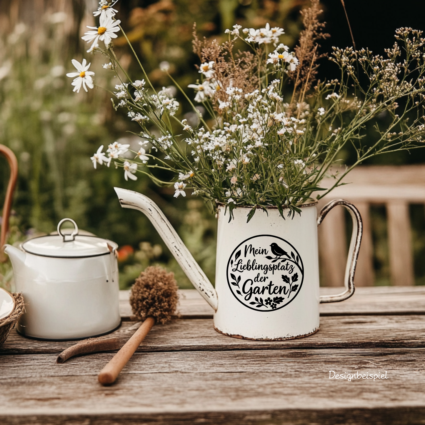 Fensterbild „Lieblingsplatz Garten“ – Vinyl Aufkleber