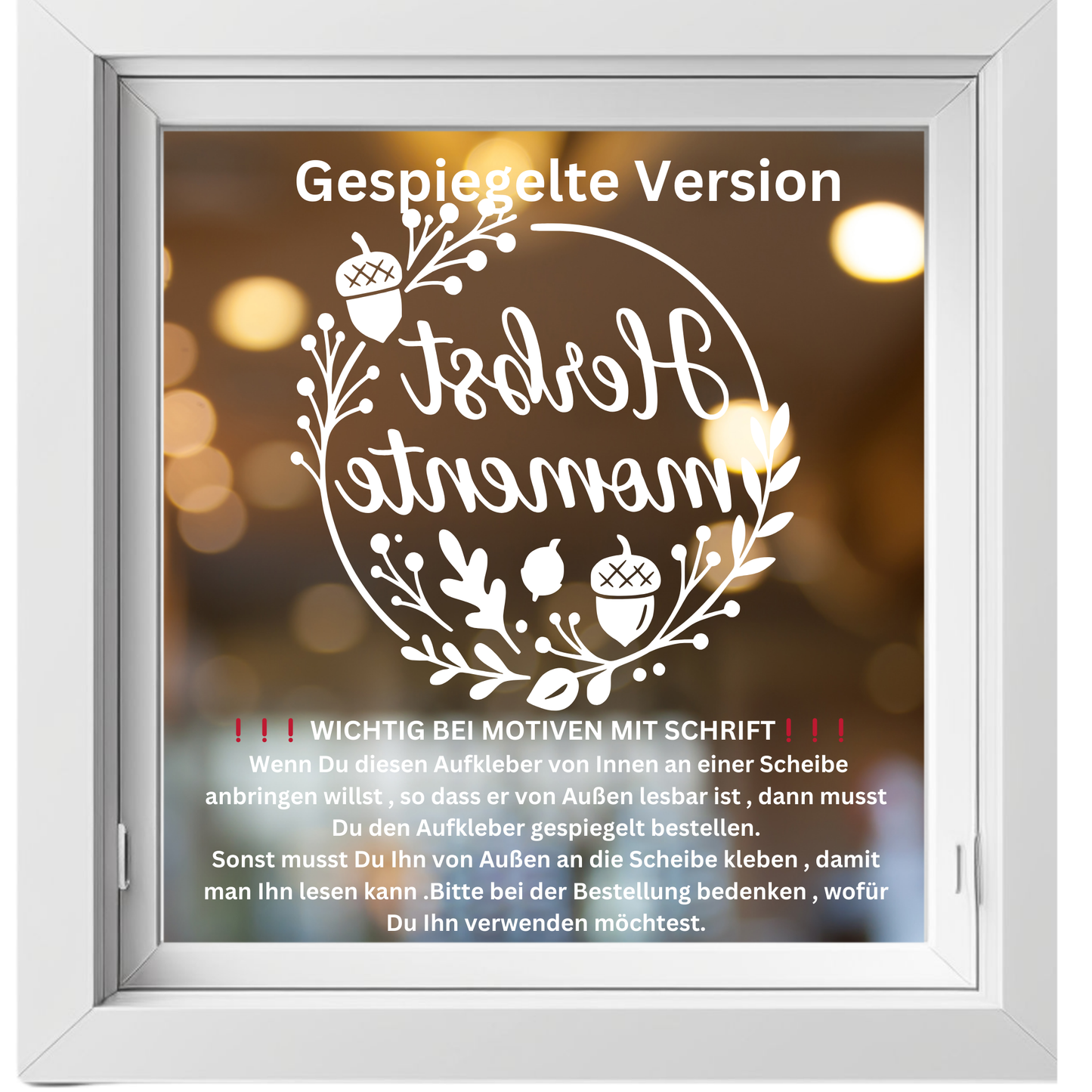 Fensterbild Herbstkranz Vinylaufkleber Herbstmomente