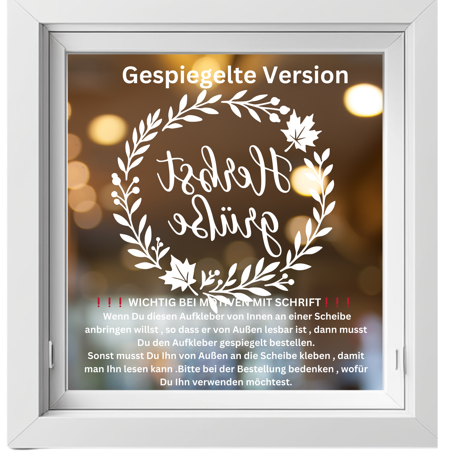 Fensterbild Herbstkranz Vinylaufkleber Herbstgrüße