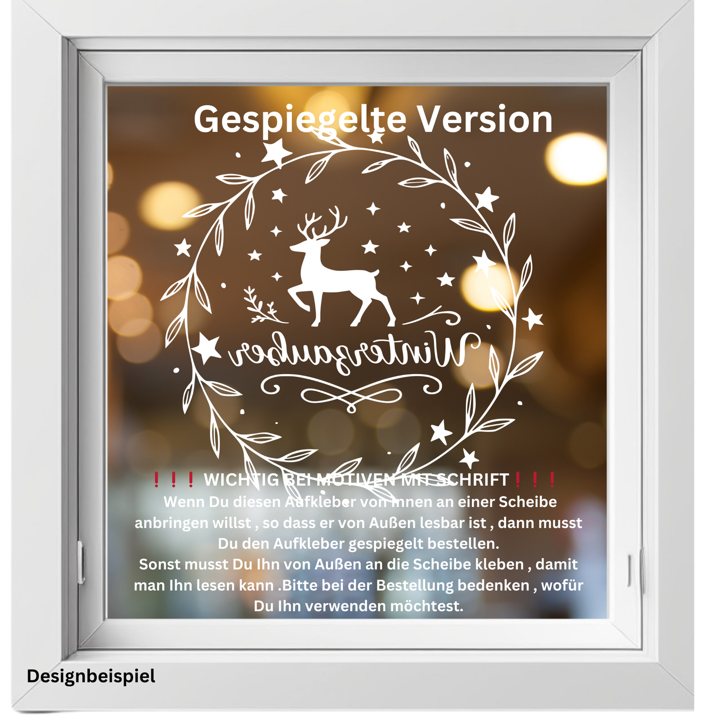 Fensterbild Sticker Winterzauber Skandinavischer Stil | saisonale Deko Aufkleber