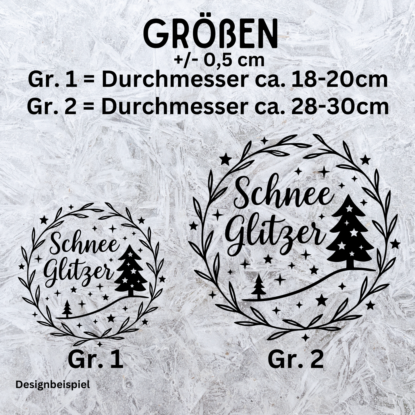 Fensterbild Winterdekoration Sticker Schneeglitzer