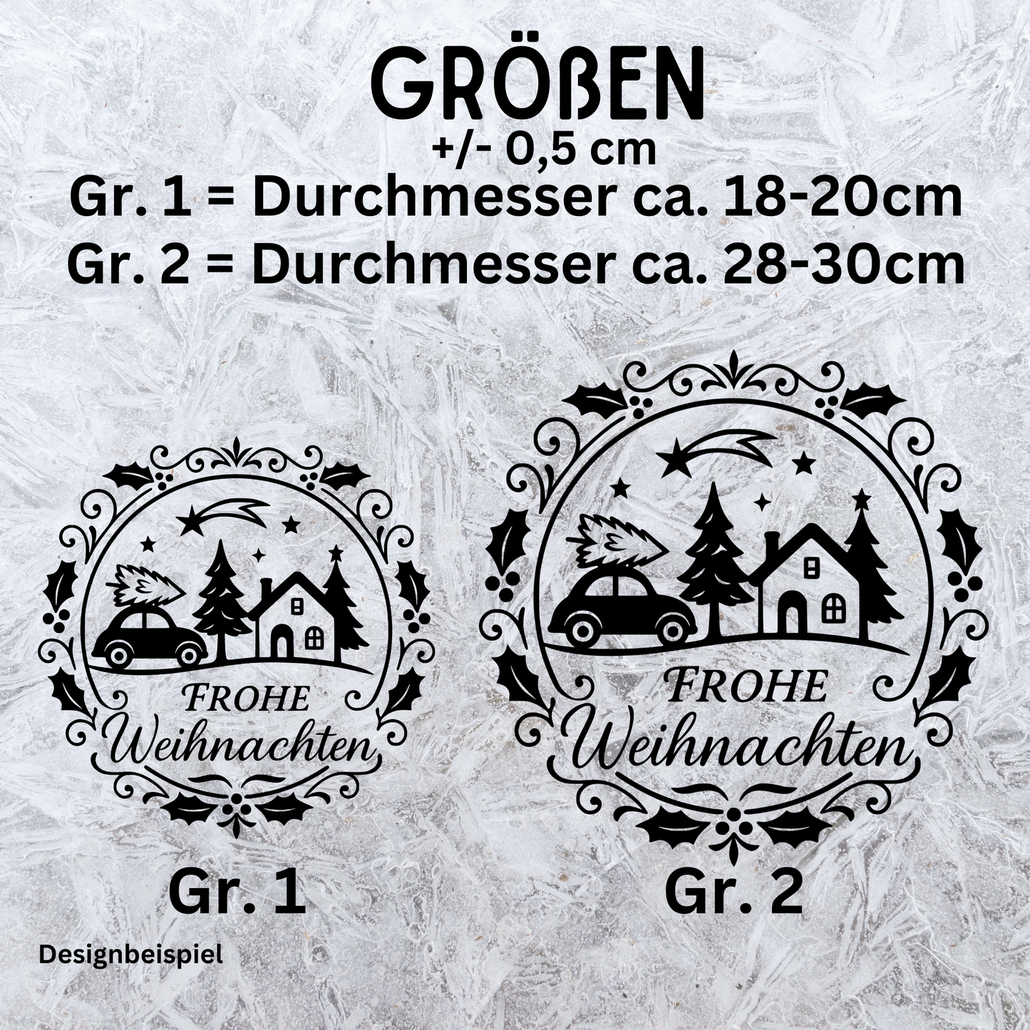 Fensterbild Frohe Weihnachten Kranz| Aufkleber| Weihnachtsbäckerei Exklusiv Design