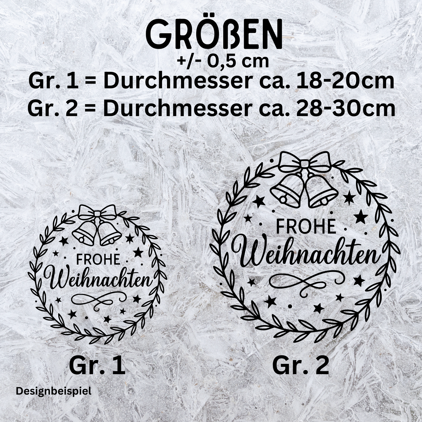 Fensterbild Weihnachtsaufkleber Frohe Weihnachten Kranz Glocken