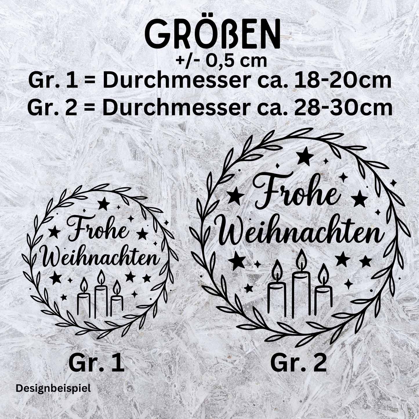Fensterbild Weihnachtsaufkleber Frohe Weihnachten Kranz Kerzen