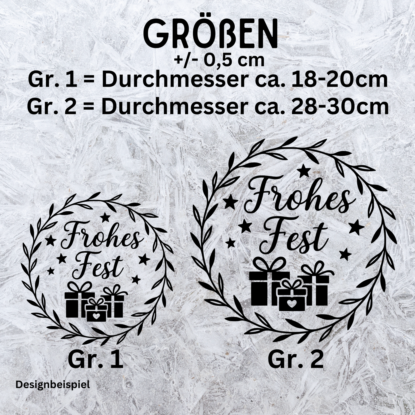 Fensterbild Weihnachtsaufkleber Frohes Fest Kranz
