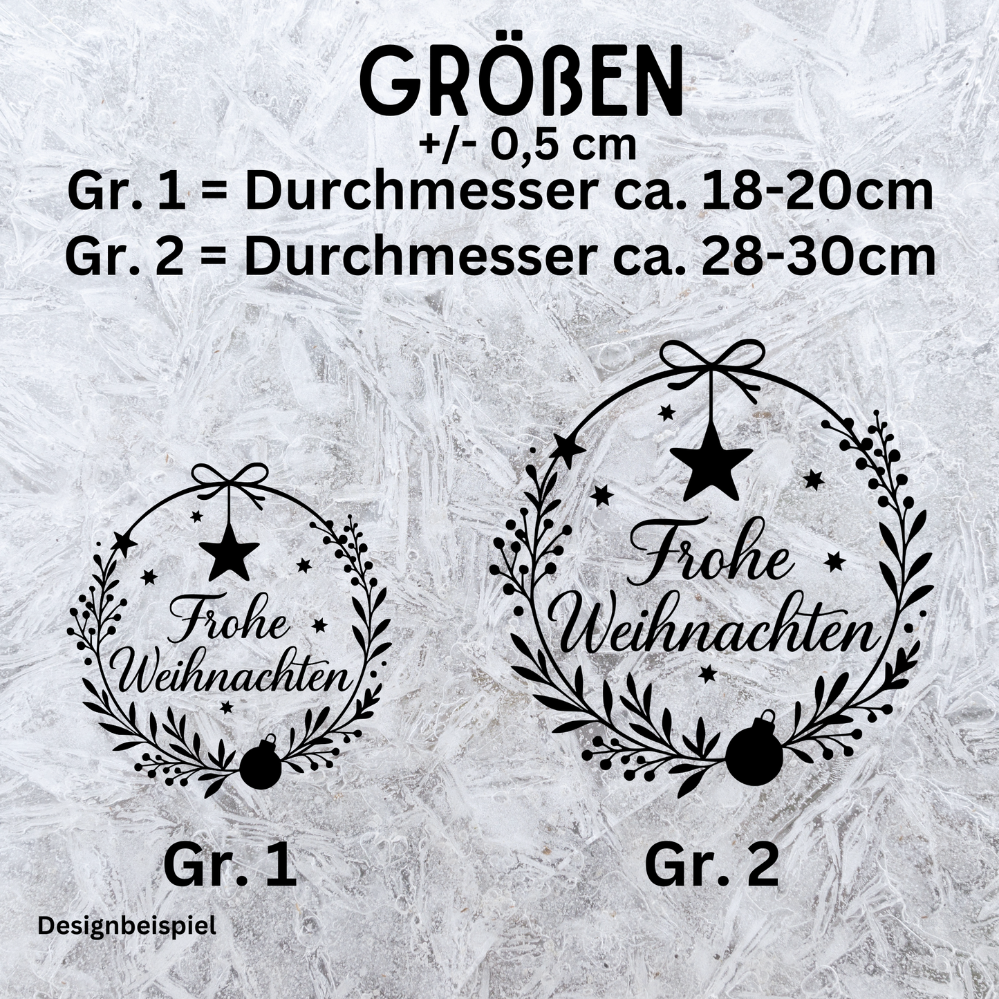Fensterbild Frohe Weihnachten Kranz mit Kugel | Aufkleber| Exklusiv Design