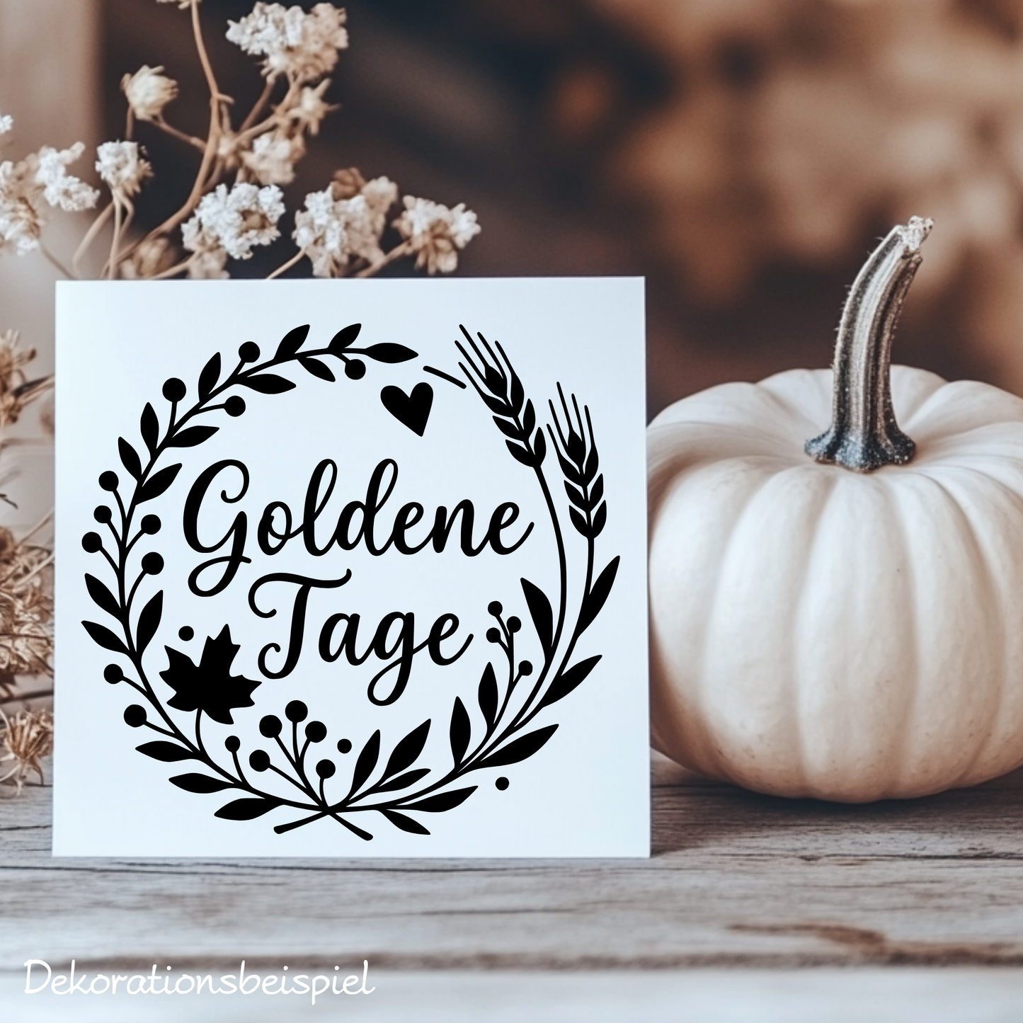 Fensterbild Herbstkranz herbstlicher Aufkleber goldene Tage
