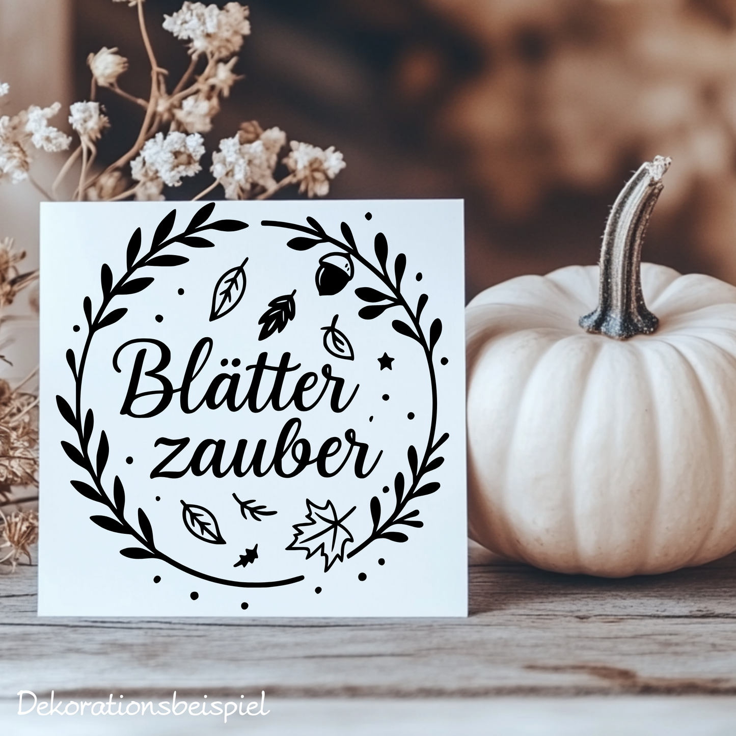 Fensterbild Herbstkranz herbstlicher Aufkleber Blätterzauber