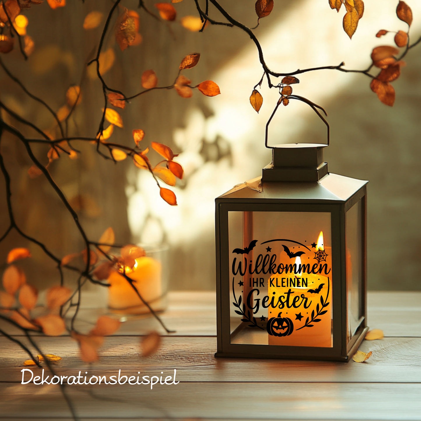 Fensterbild Halloween Hallo Kleine Geister , Herbstzeit Deko, Herbstlicher Aufkleber, Fensterdekoration, Herbstdekoration , Sticker, Kürbis
