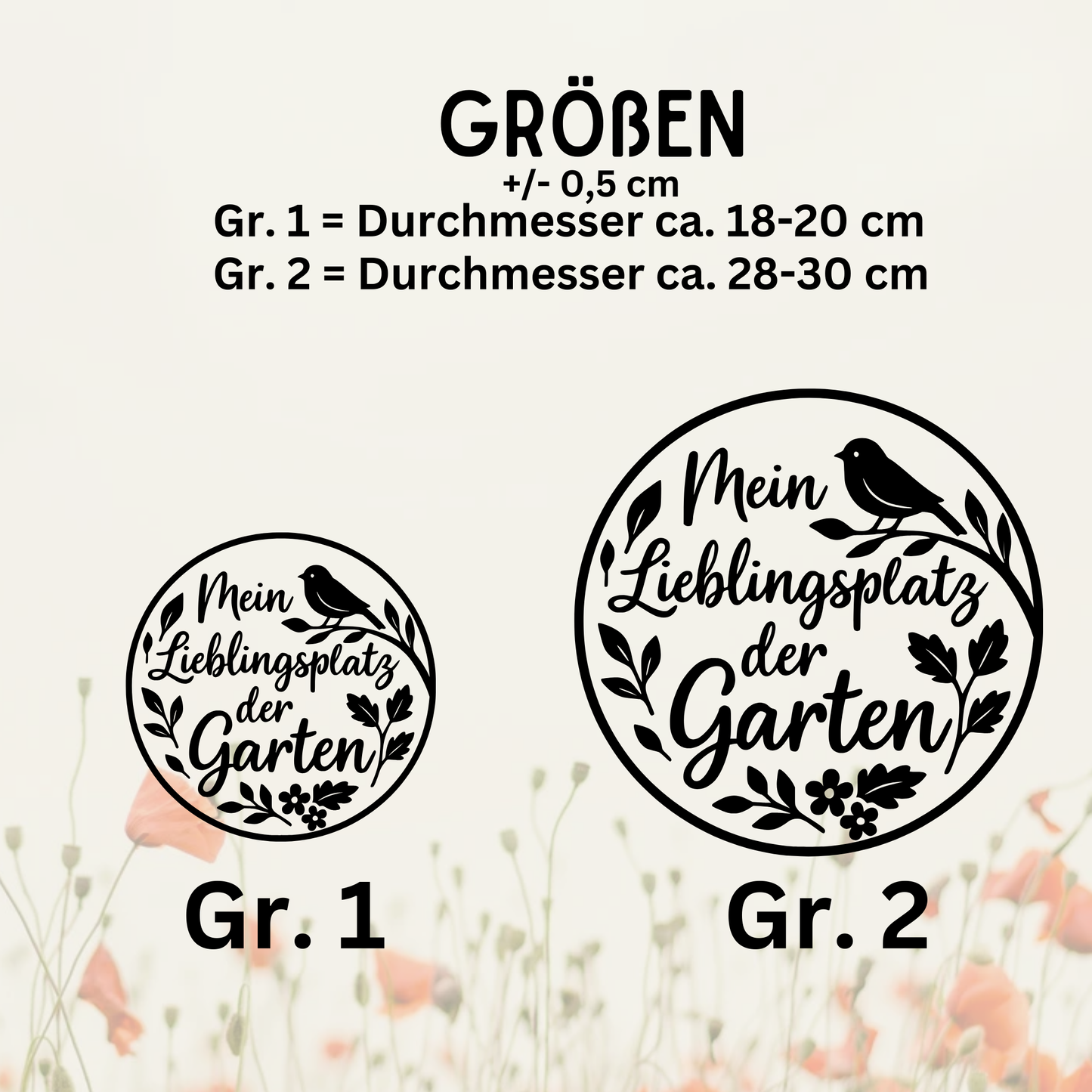 Fensterbild „Lieblingsplatz Garten“ – Vinyl Aufkleber