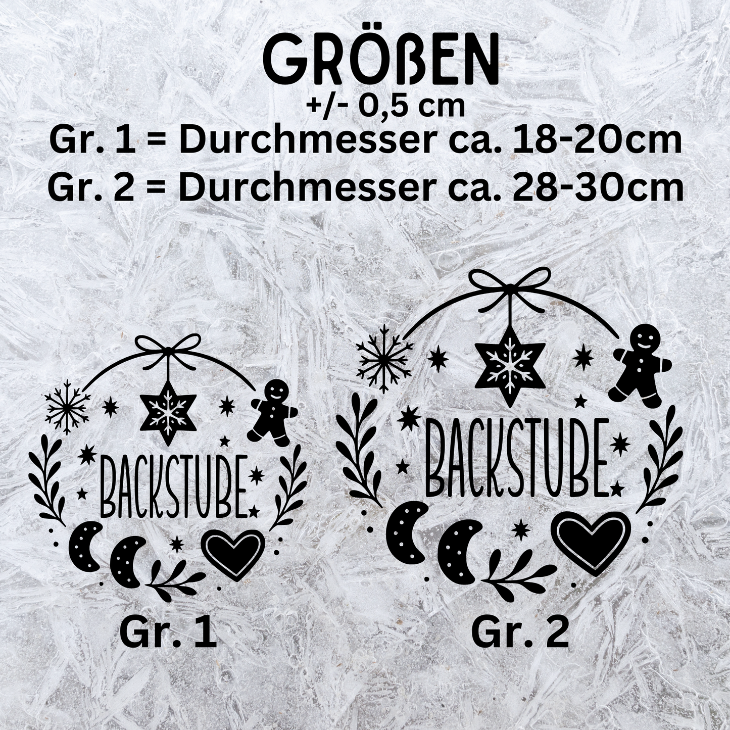 Fensterbild Sticker Weihnachten Backstube mit Lebkuchen | Aufkleber| Weihnachtsbäckerei Exklusiv Design