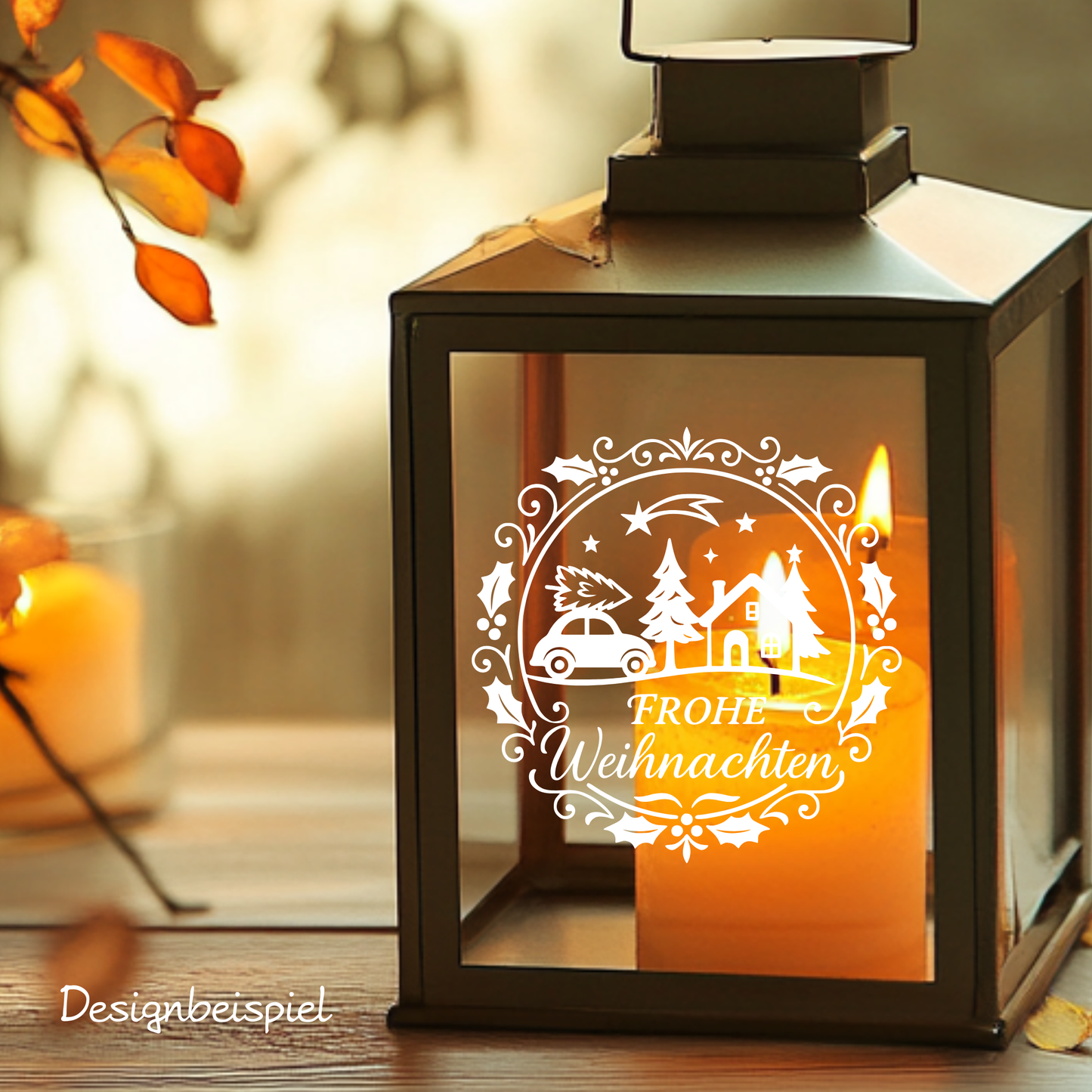 Fensterbild Frohe Weihnachten Kranz| Aufkleber| Weihnachtsbäckerei Exklusiv Design