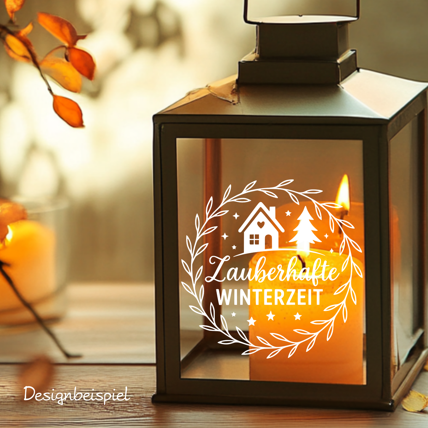 Fensterbild Winterdekoration Sticker Zauberhafte Winterzeit