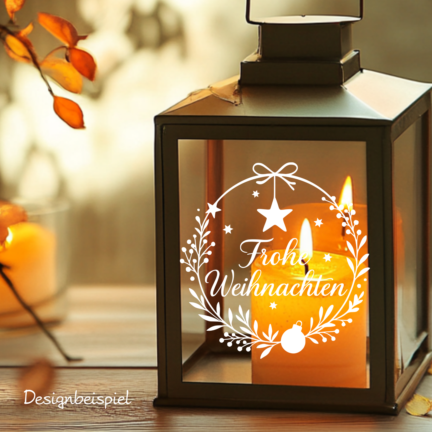 Fensterbild Frohe Weihnachten Kranz mit Kugel | Aufkleber| Exklusiv Design