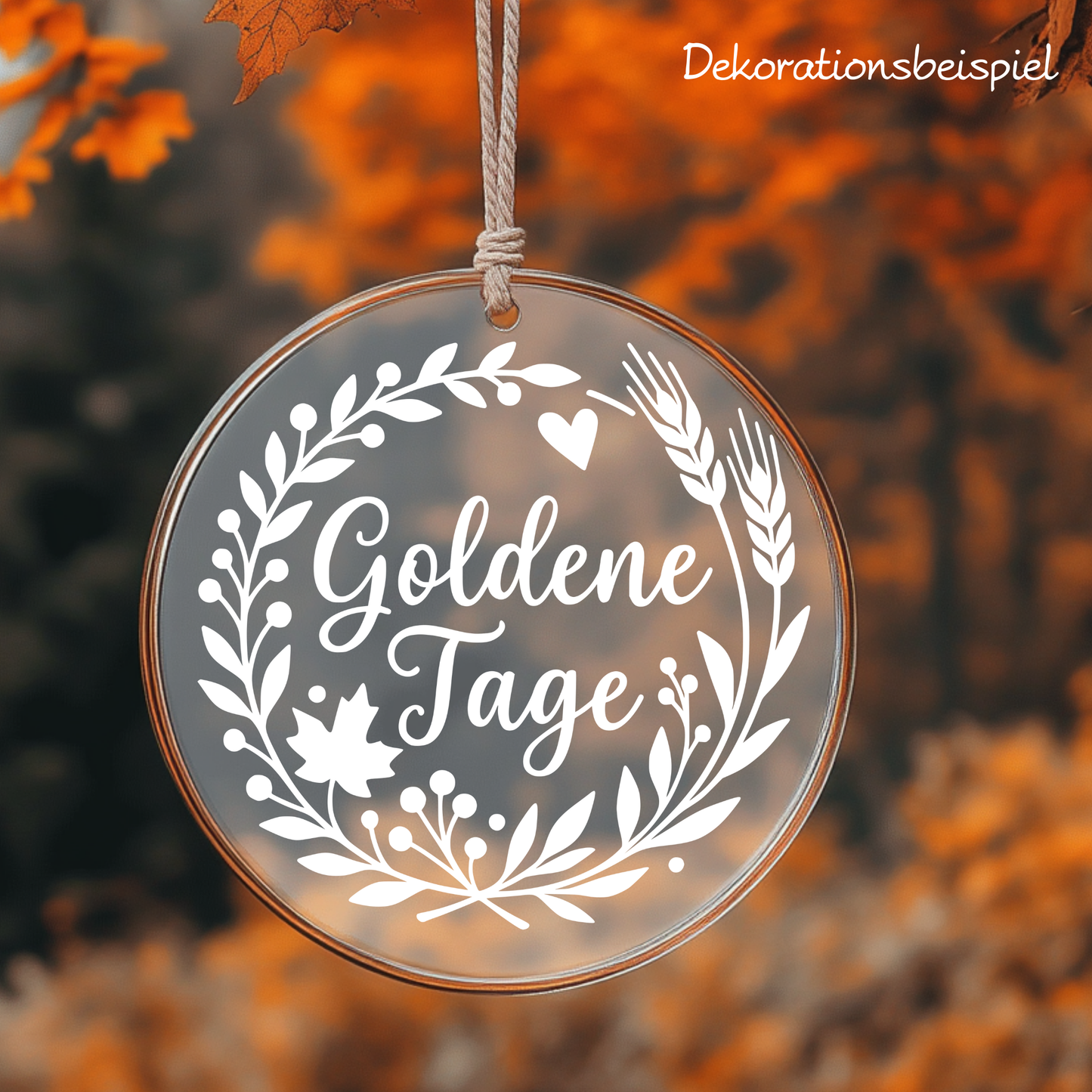 Fensterbild Herbstkranz herbstlicher Aufkleber goldene Tage