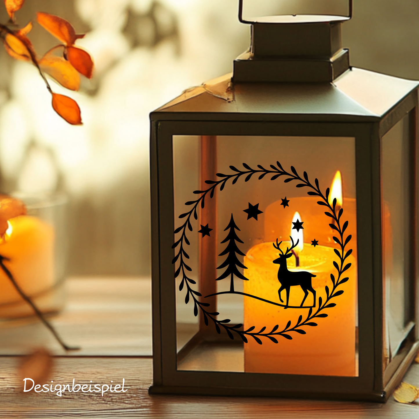 Fensterbild Hirsch minimalistisch | Skandi Deko für Weihnachten und Advent Aufkleber| Exklusiv Design