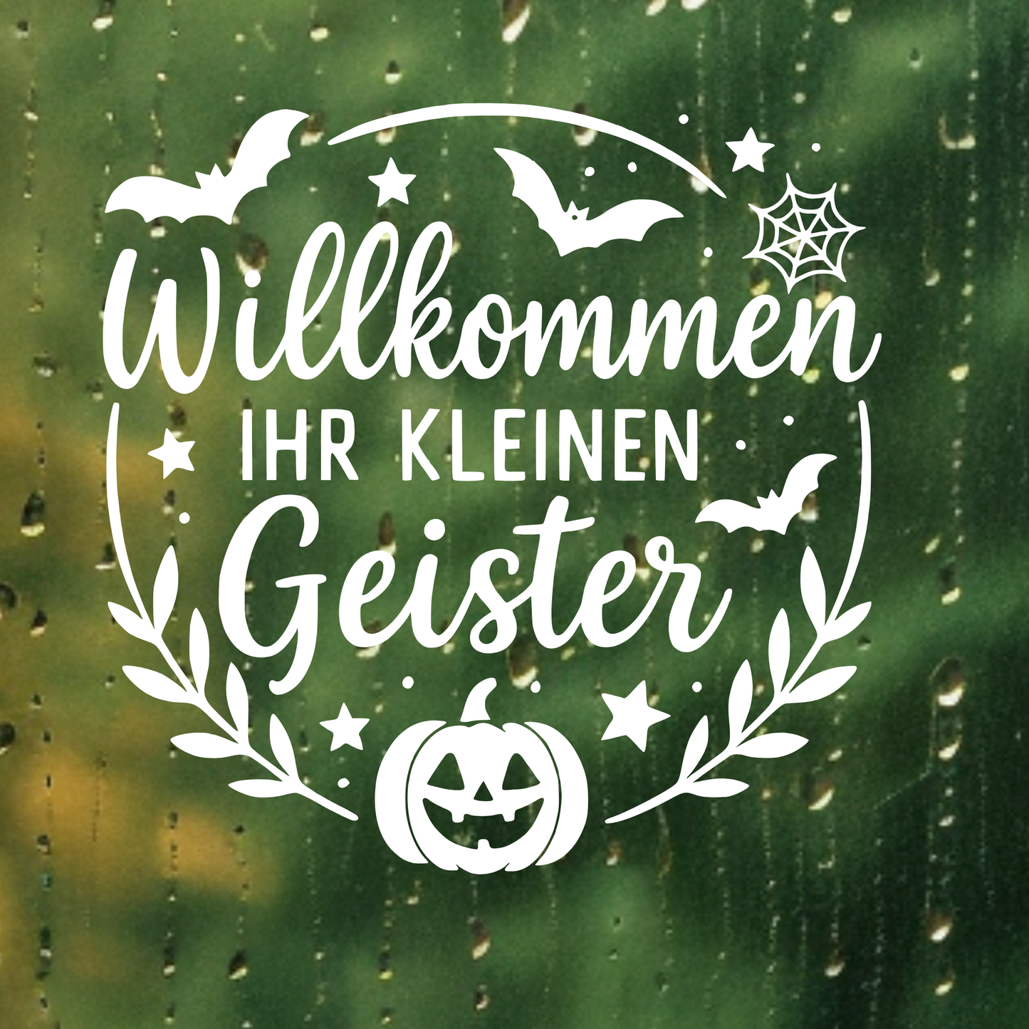 Fensterbild Halloween Hallo Kleine Geister , Herbstzeit Deko, Herbstlicher Aufkleber, Fensterdekoration, Herbstdekoration , Sticker, Kürbis