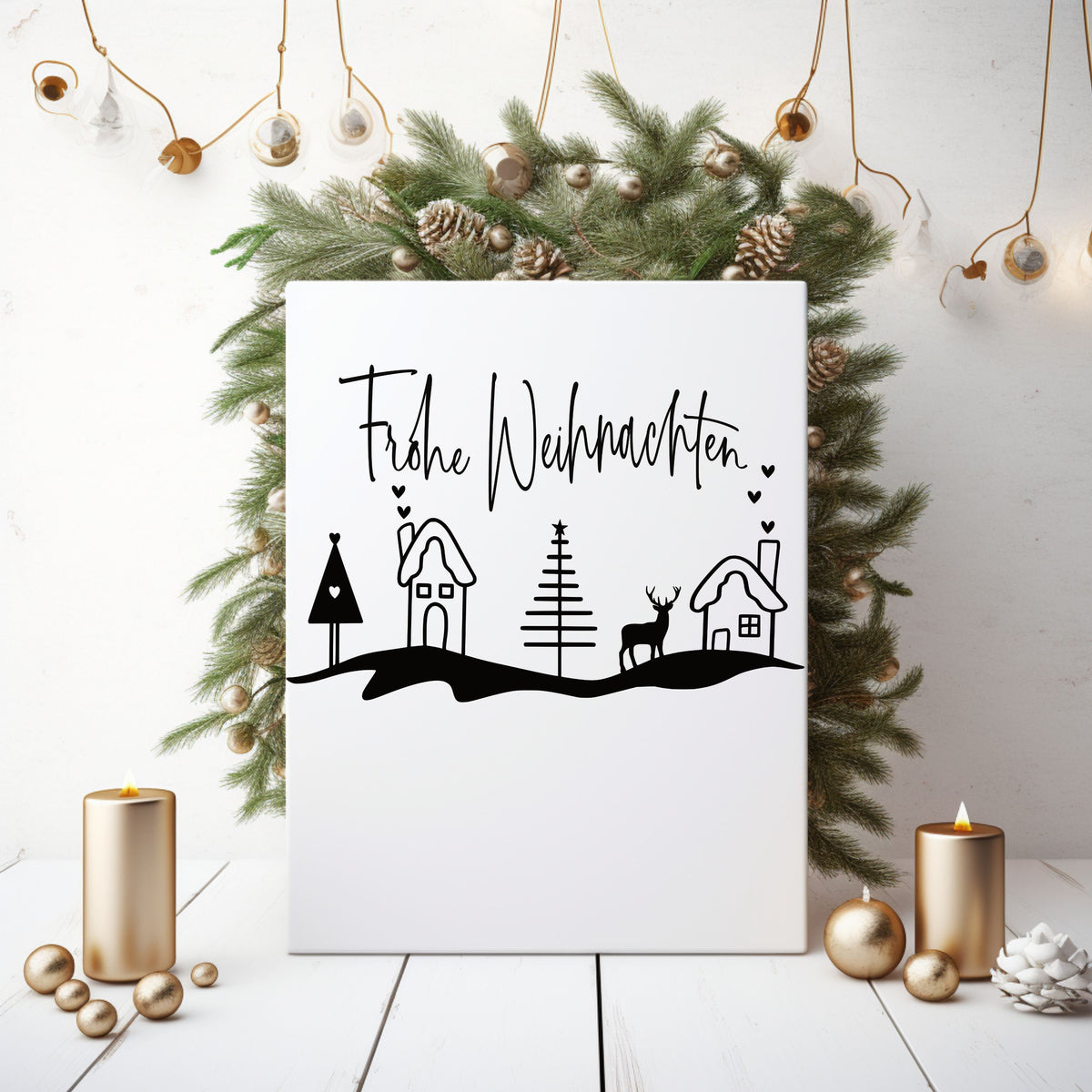 Frohe Weihnachten Fensteraufkleber Weihnachtsbäume Deko Fensterbild Aufkleber Sticker Weihnachtshäuser auch XXL Szene Minimalistisch