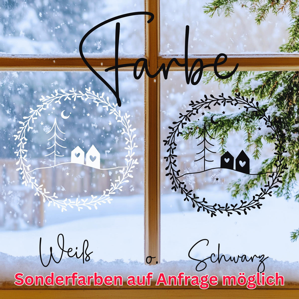 Fensteraufkleber Weihnachten Weihnachtsdeko Fensterbild Aufkleber Fenstersticker Weihnachtsfensterbild 3 Größen Minimalistisch Skandinavisch
