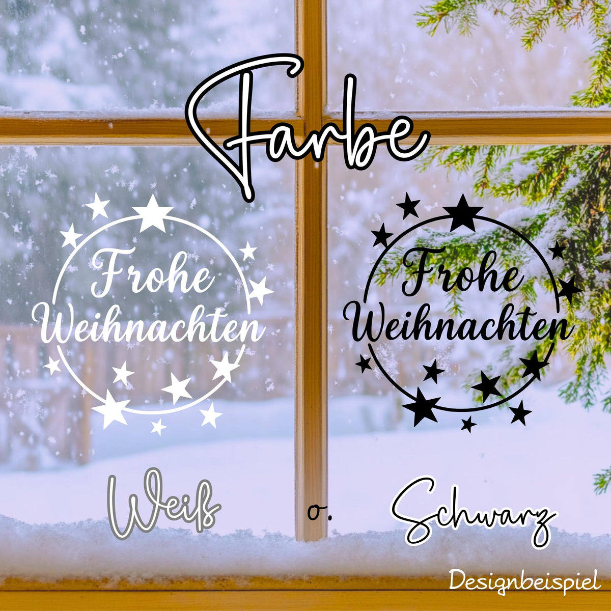 Weihnachtsfensterbild Weihnachtskranz Sterne Vinyl Aufkleber | Weihnachtsdeko , DIY Deko Advent und Weihnachten, Fensteraufkleber Vinyl